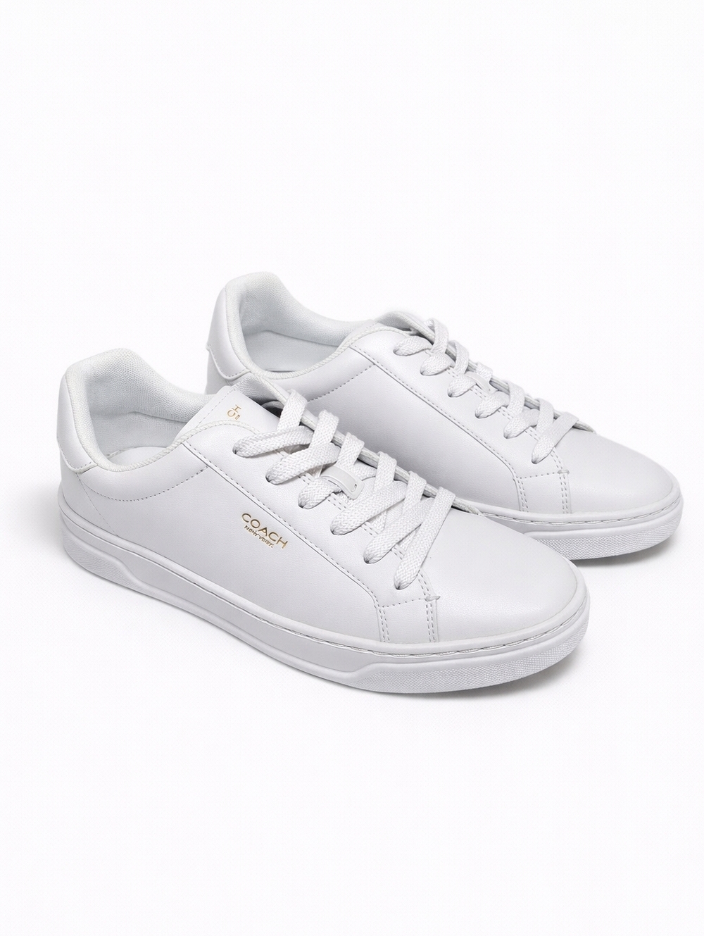 Coach White Leather Low Top Sneakers Athleisure CW971 Size 9.5 NIB